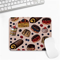 Seamless Pattern With Sweet Cakes Berries Small Mousepad by Wegoenart