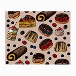 Seamless pattern with sweet cakes berries Small Glasses Cloth (2 Sides) Front