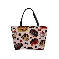 Seamless Pattern With Sweet Cakes Berries Classic Shoulder Handbag by Wegoenart