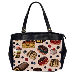 Seamless Pattern With Sweet Cakes Berries Oversize Office Handbag (2 Sides) by Wegoenart