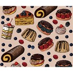 Seamless pattern with sweet cakes berries Deluxe Canvas 14  x 11  (Stretched) 14  x 11  x 1.5  Stretched Canvas