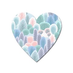 Abstract Seamless Pattern With Winter Forest Background Heart Magnet by Wegoenart