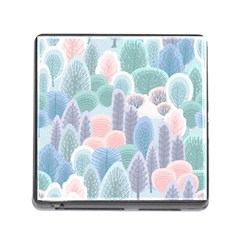 Abstract Seamless Pattern With Winter Forest Background Memory Card Reader (square 5 Slot) by Wegoenart