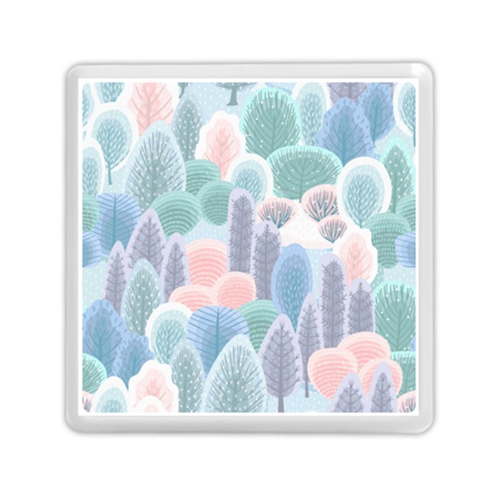 Abstract Seamless Pattern With Winter Forest Background Memory Card Reader (Square)