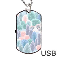 Abstract Seamless Pattern With Winter Forest Background Dog Tag Usb Flash (two Sides) by Wegoenart