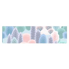 Abstract Seamless Pattern With Winter Forest Background Oblong Satin Scarf (16  X 60 )