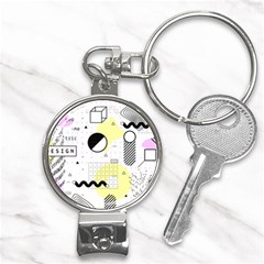 Graphic-design-geometric-background Nail Clippers Key Chain