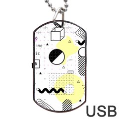 Graphic-design-geometric-background Dog Tag Usb Flash (two Sides) by Wegoenart