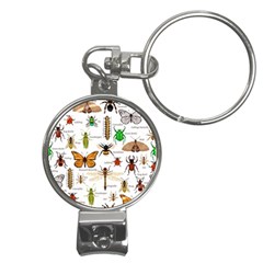 Insects-seamless-pattern Nail Clippers Key Chain