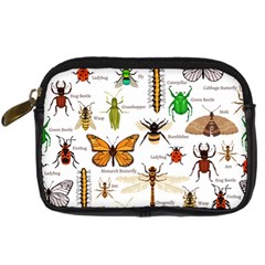 Insects-seamless-pattern Digital Camera Leather Case by Wegoenart