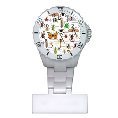 Insects-seamless-pattern Plastic Nurses Watch by Wegoenart