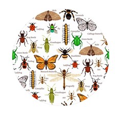 Insects-seamless-pattern Mini Round Pill Box by Wegoenart