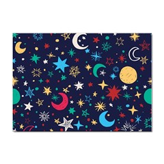 Colorful-background-moons-stars Sticker A4 (100 Pack)