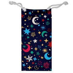 Colorful-background-moons-stars Jewelry Bag by Wegoenart