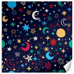 Colorful-background-moons-stars Canvas 16  X 16 