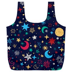 Colorful-background-moons-stars Full Print Recycle Bag (xxxl) by Wegoenart