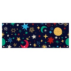 Colorful-background-moons-stars Banner And Sign 8  X 3 