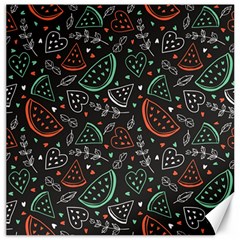 Seamless-vector-pattern-with-watermelons-mint -- Canvas 16  X 16 