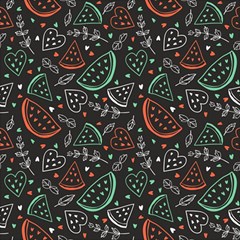 Seamless-vector-pattern-with-watermelons-mint -- Play Mat (square)