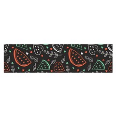 Seamless-vector-pattern-with-watermelons-mint -- Oblong Satin Scarf (16  X 60 ) by Wegoenart