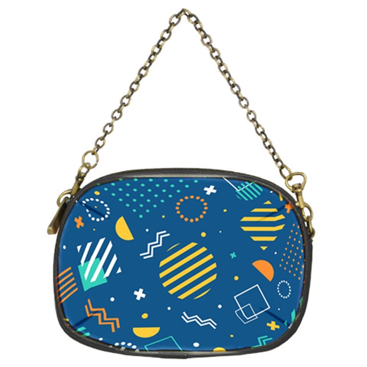 Flat-design-geometric-shapes-background Chain Purse (Two Sides)