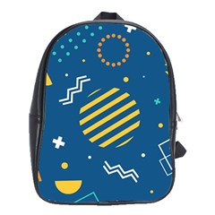 Flat-design-geometric-shapes-background School Bag (xl) by Wegoenart