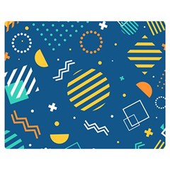 Flat-design-geometric-shapes-background Double Sided Flano Blanket (medium)  by Wegoenart