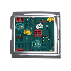 Seamless-pattern-hand-drawn-with-vehicles-buildings-road Mega Link Italian Charm (18mm)