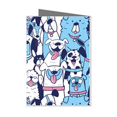 Dogs-seamless-pattern Mini Greeting Cards (pkg Of 8) by Wegoenart