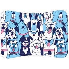 Dogs-seamless-pattern Velour Seat Head Rest Cushion by Wegoenart