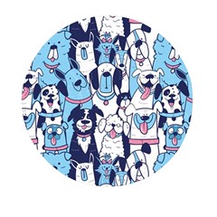 Dogs-seamless-pattern Mini Round Pill Box by Wegoenart