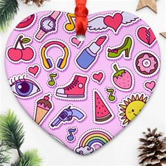 Fashion-patch-set Heart Ornament (two Sides) by Wegoenart