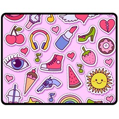 Fashion-patch-set Fleece Blanket (medium)  by Wegoenart