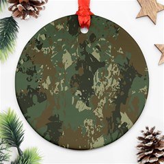 Camouflage-splatters-background Ornament (round) by Wegoenart