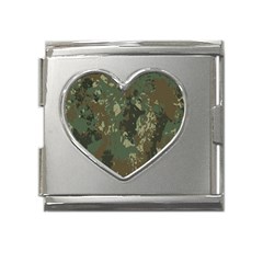 Camouflage-splatters-background Mega Link Heart Italian Charm (18mm)