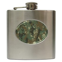 Camouflage-splatters-background Hip Flask (6 Oz) by Wegoenart