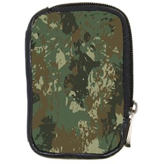 Camouflage-splatters-background Compact Camera Leather Case by Wegoenart