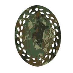 Camouflage-splatters-background Oval Filigree Ornament (two Sides) by Wegoenart