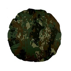 Camouflage-splatters-background Standard 15  Premium Round Cushions by Wegoenart