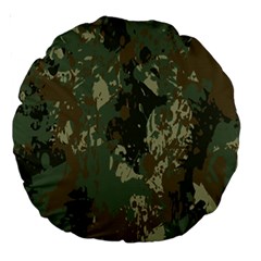 Camouflage-splatters-background Large 18  Premium Round Cushions by Wegoenart