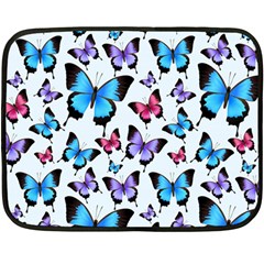 Decorative-festive-trendy-colorful-butterflies-seamless-pattern-vector-illustration Double Sided Fleece Blanket (mini)  by Wegoenart