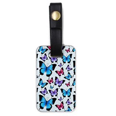 Decorative-festive-trendy-colorful-butterflies-seamless-pattern-vector-illustration Luggage Tag (one Side) by Wegoenart