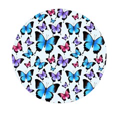 Decorative-festive-trendy-colorful-butterflies-seamless-pattern-vector-illustration Mini Round Pill Box by Wegoenart