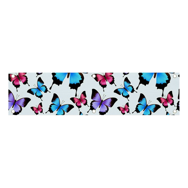 Decorative-festive-trendy-colorful-butterflies-seamless-pattern-vector-illustration Banner and Sign 4  x 1 