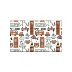 Seamless-pattern-with-london-elements-landmarks Sticker Rectangular (100 Pack) by Wegoenart