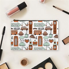 Seamless-pattern-with-london-elements-landmarks Cosmetic Bag (medium) by Wegoenart