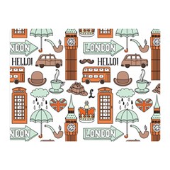 Seamless-pattern-with-london-elements-landmarks Double Sided Flano Blanket (mini)  by Wegoenart