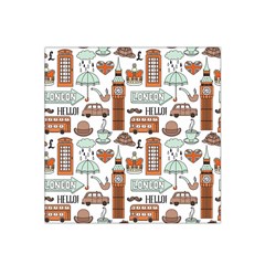 Seamless-pattern-with-london-elements-landmarks Satin Bandana Scarf 22  X 22  by Wegoenart