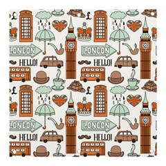 Seamless-pattern-with-london-elements-landmarks Banner And Sign 3  X 3 