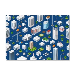 Isometric-seamless-pattern-megapolis Sticker A4 (100 Pack) by Wegoenart